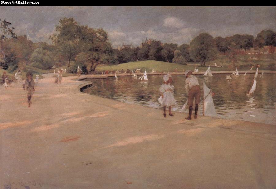 William Merritt Chase The boat in the park